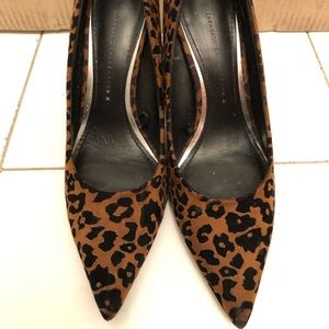 Zara leopard suede heels